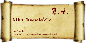 Nika Anasztáz névjegykártya